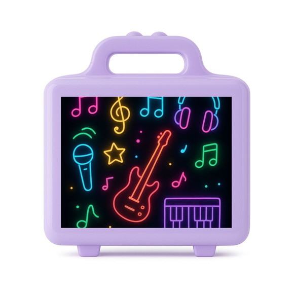 Maleta Plástica Personalizada 12x10cm Neon Musical - Imagem 4