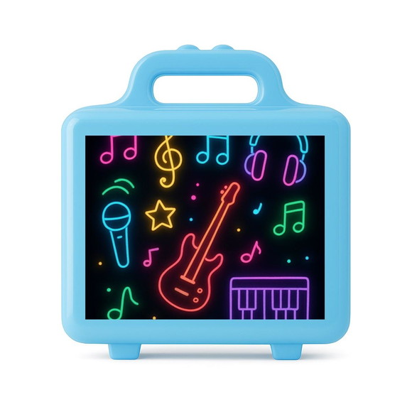 Maleta Plástica Personalizada 12x10cm Neon Musical - Imagem 2