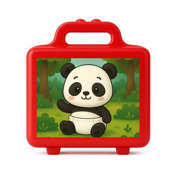 Maleta Plástica Personalizada 12x10cm Panda Baby - Imagem 5