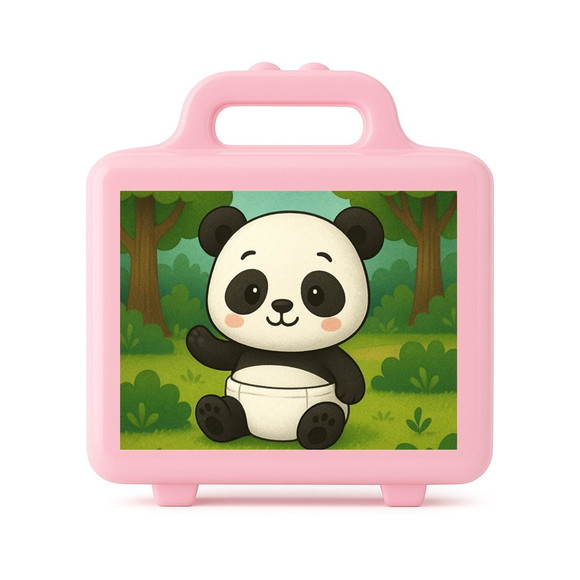 Maleta Plástica Personalizada 12x10cm Panda Baby - Imagem 3