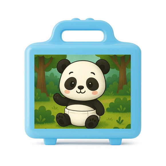 Maleta Plástica Personalizada 12x10cm Panda Baby - Imagem 2
