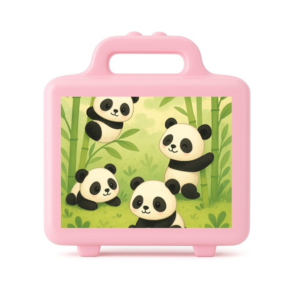 Maleta Plástica Personalizada 12x10cm Pandinhas - Imagem 3