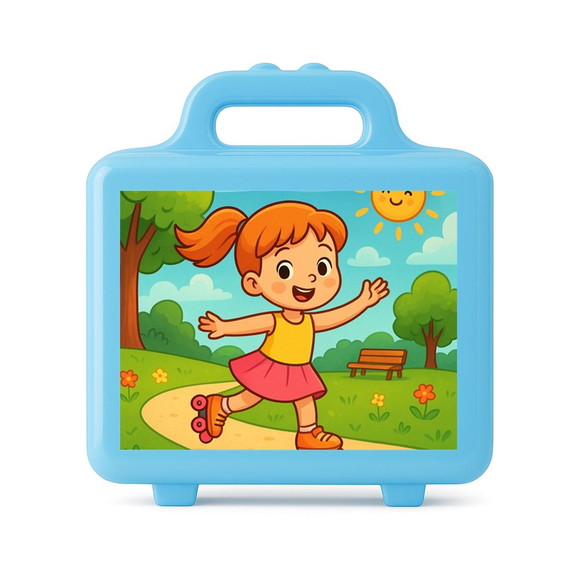 Maleta Plástica Personalizada 12x10cm Patins - Imagem 2
