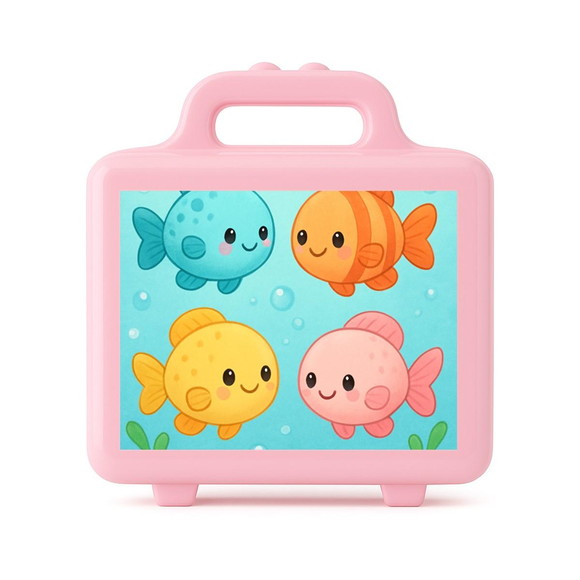 Maleta Plástica Personalizada 12x10cm Peixinhos Baby - Imagem 3
