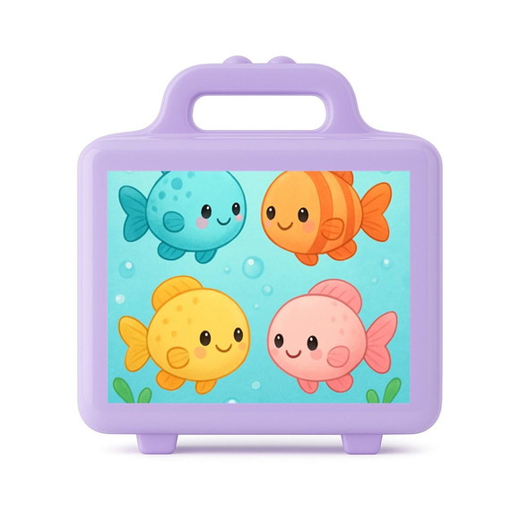 Maleta Plástica Personalizada 12x10cm Peixinhos Baby - Imagem 4