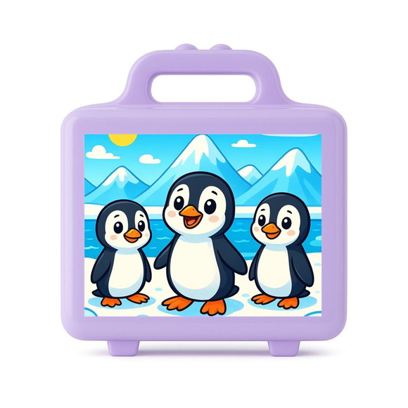 Maleta Plástica Personalizada 12x10cm Pinguins - Imagem 4