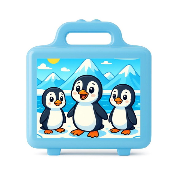 Maleta Plástica Personalizada 12x10cm Pinguins - Imagem 2