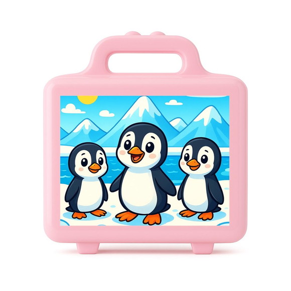 Maleta Plástica Personalizada 12x10cm Pinguins - Imagem 3