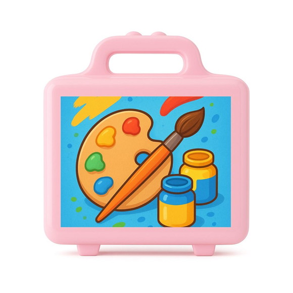Maleta Plástica Personalizada 12x10cm Pintura e Tintas - Imagem 3