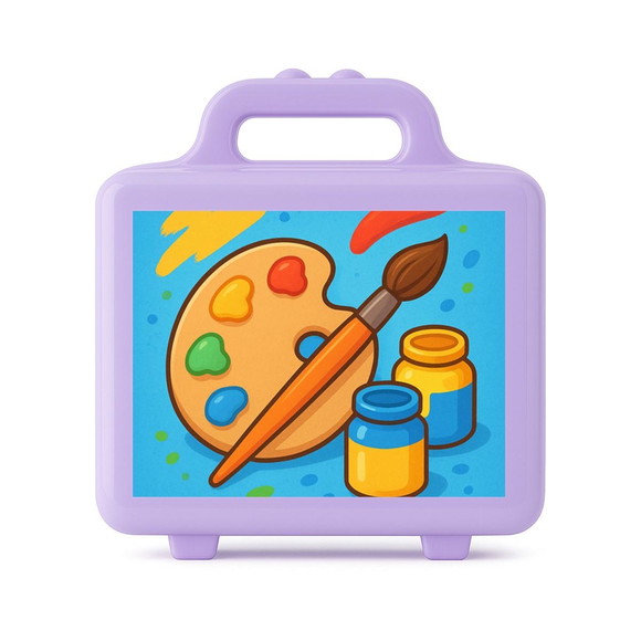 Maleta Plástica Personalizada 12x10cm Pintura e Tintas - Imagem 4