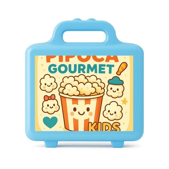 Maleta Plástica Personalizada 12x10cm Pipoca Gourmet Kids - Imagem 2