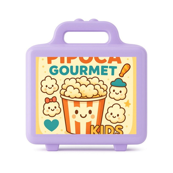 Maleta Plástica Personalizada 12x10cm Pipoca Gourmet Kids - Imagem 4