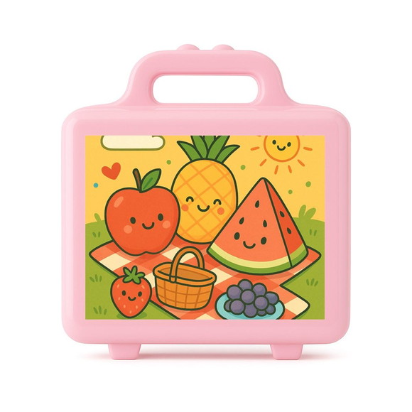 Maleta Plástica Personalizada 12x10cm Piquenique das Frutas - Imagem 3