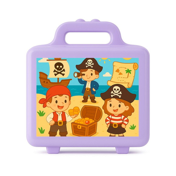 Maleta Plástica Personalizada 12x10cm Piratas - Imagem 4