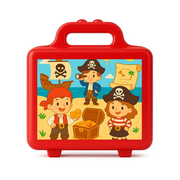 Maleta Plástica Personalizada 12x10cm Piratas - Imagem 5