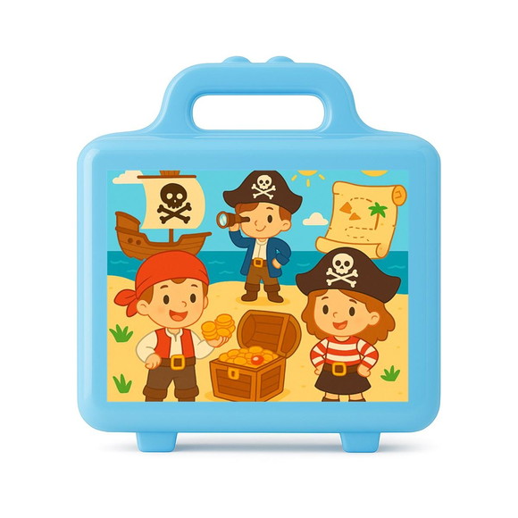 Maleta Plástica Personalizada 12x10cm Piratas - Imagem 2