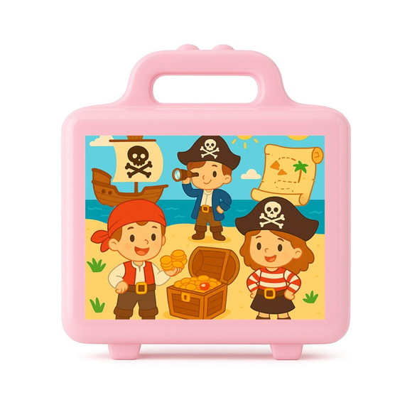 Maleta Plástica Personalizada 12x10cm Piratas - Imagem 3