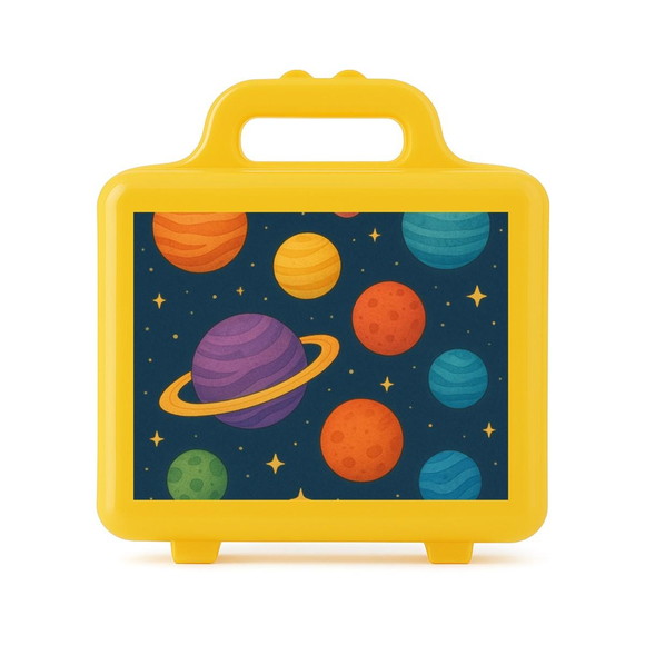 Maleta Plástica Personalizada 12x10cm Planetas Coloridos