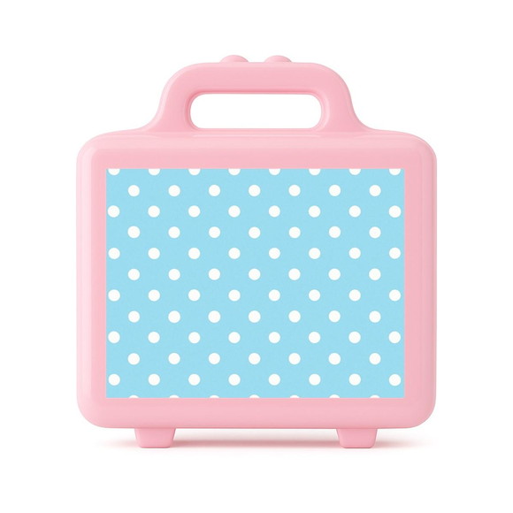 Maleta Plástica Personalizada 12x10cm Poá Azul Bebê - Imagem 3