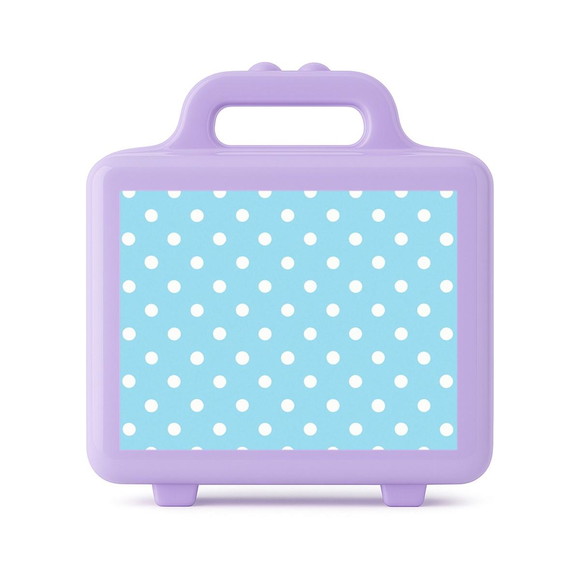 Maleta Plástica Personalizada 12x10cm Poá Azul Bebê - Imagem 4