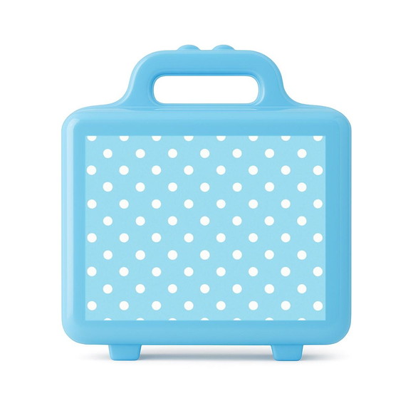 Maleta Plástica Personalizada 12x10cm Poá Azul Bebê - Imagem 2