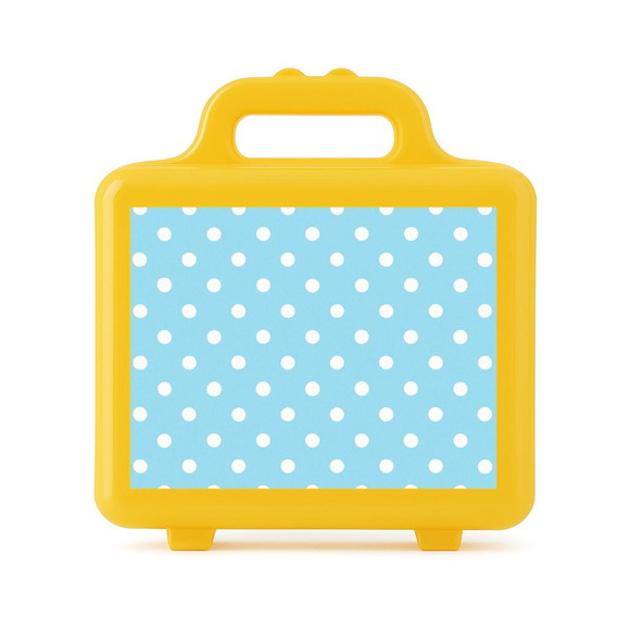 Maleta Plástica Personalizada 12x10cm Poá Azul Bebê
