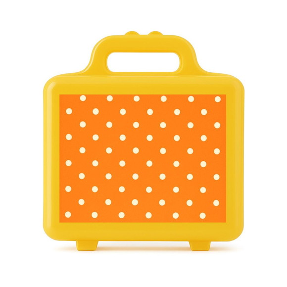 Maleta Plástica Personalizada 12x10cm Poá Laranja