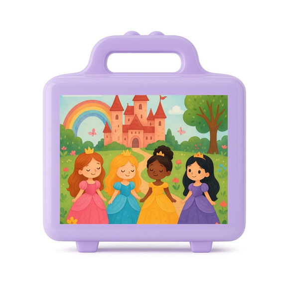 Maleta Plástica Personalizada 12x10cm Princesas Encantadas - Imagem 4