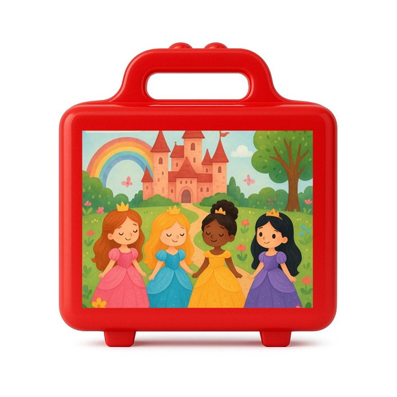Maleta Plástica Personalizada 12x10cm Princesas Encantadas - Imagem 5