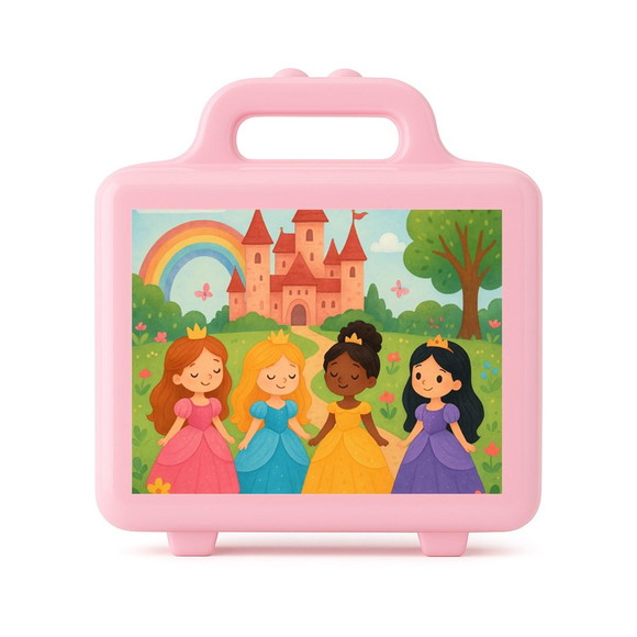 Maleta Plástica Personalizada 12x10cm Princesas Encantadas - Imagem 3