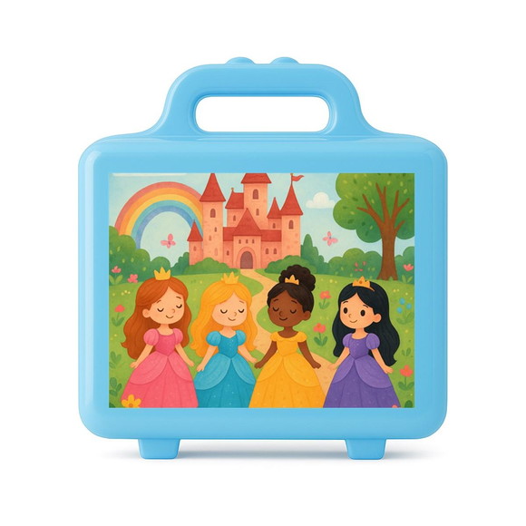 Maleta Plástica Personalizada 12x10cm Princesas Encantadas - Imagem 2