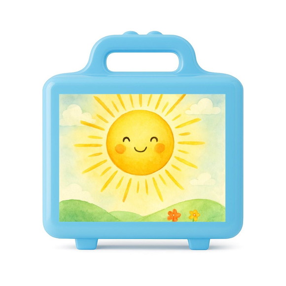 Maleta Plástica Personalizada 12x10cm Raio de Sol Aquarela - Imagem 2