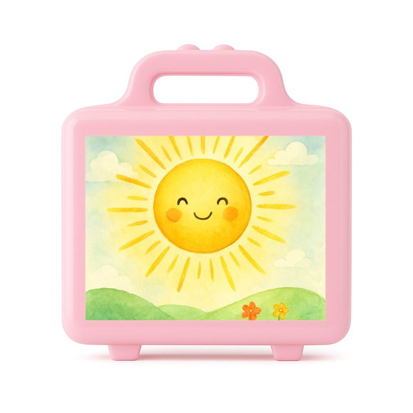 Maleta Plástica Personalizada 12x10cm Raio de Sol Aquarela - Imagem 3