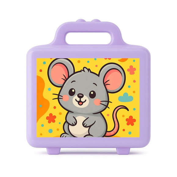 Maleta Plástica Personalizada 12x10cm Ratinho Fofo - Imagem 4