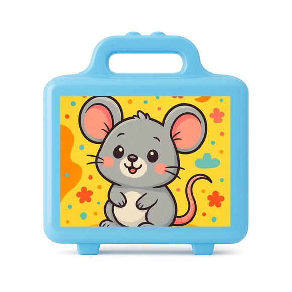 Maleta Plástica Personalizada 12x10cm Ratinho Fofo - Imagem 2