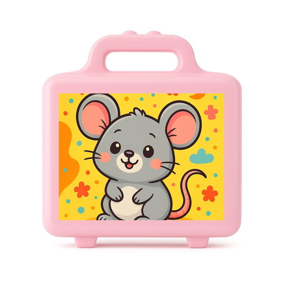 Maleta Plástica Personalizada 12x10cm Ratinho Fofo - Imagem 3