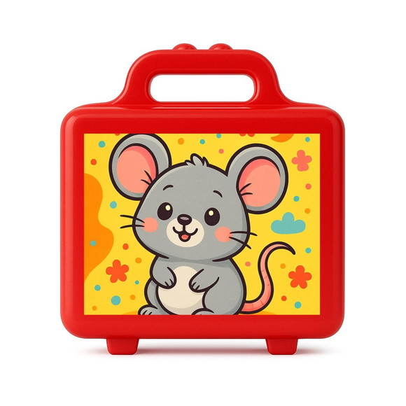 Maleta Plástica Personalizada 12x10cm Ratinho Fofo - Imagem 5