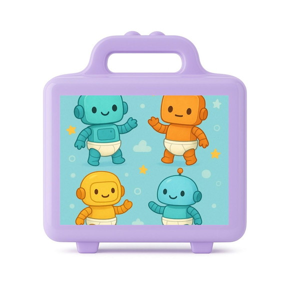Maleta Plástica Personalizada 12x10cm Robôs Baby - Imagem 4