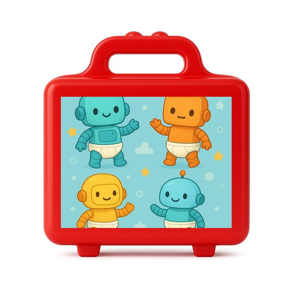 Maleta Plástica Personalizada 12x10cm Robôs Baby - Imagem 5