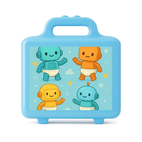 Maleta Plástica Personalizada 12x10cm Robôs Baby - Imagem 2