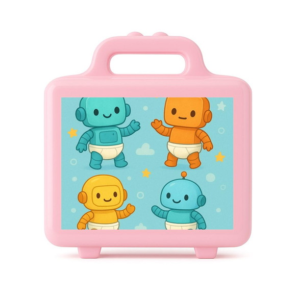 Maleta Plástica Personalizada 12x10cm Robôs Baby - Imagem 3