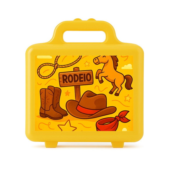 Maleta Plástica Personalizada 12x10cm Rodeio