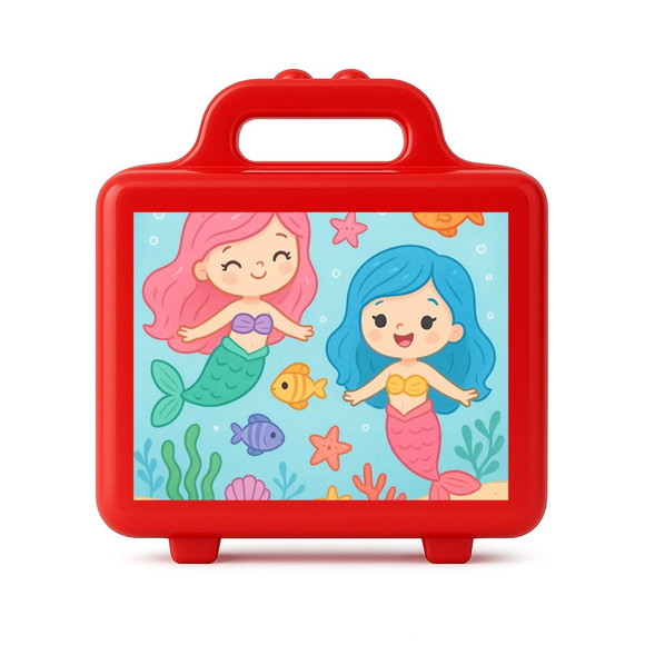 Maleta Plástica Personalizada 12x10cm Sereias - Imagem 5