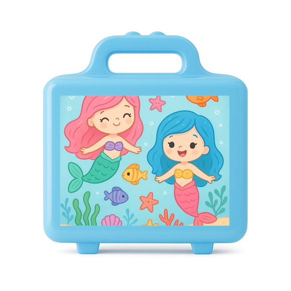 Maleta Plástica Personalizada 12x10cm Sereias - Imagem 2