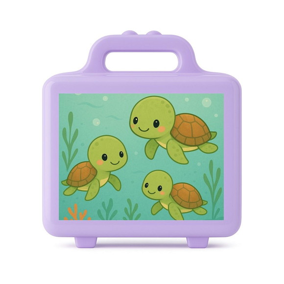 Maleta Plástica Personalizada 12x10cm Tartaruguinhas - Imagem 4