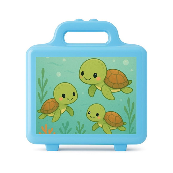 Maleta Plástica Personalizada 12x10cm Tartaruguinhas - Imagem 2