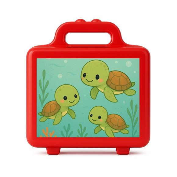 Maleta Plástica Personalizada 12x10cm Tartaruguinhas - Imagem 5