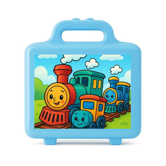 Maleta Plástica Personalizada 12x10cm Trens Antigos - Imagem 2