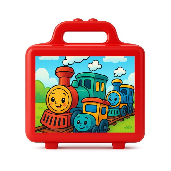 Maleta Plástica Personalizada 12x10cm Trens Antigos - Imagem 5