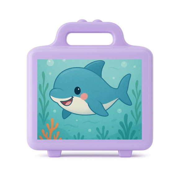 Maleta Plástica Personalizada 12x10cm Tubarãozinho Fofo - Imagem 4